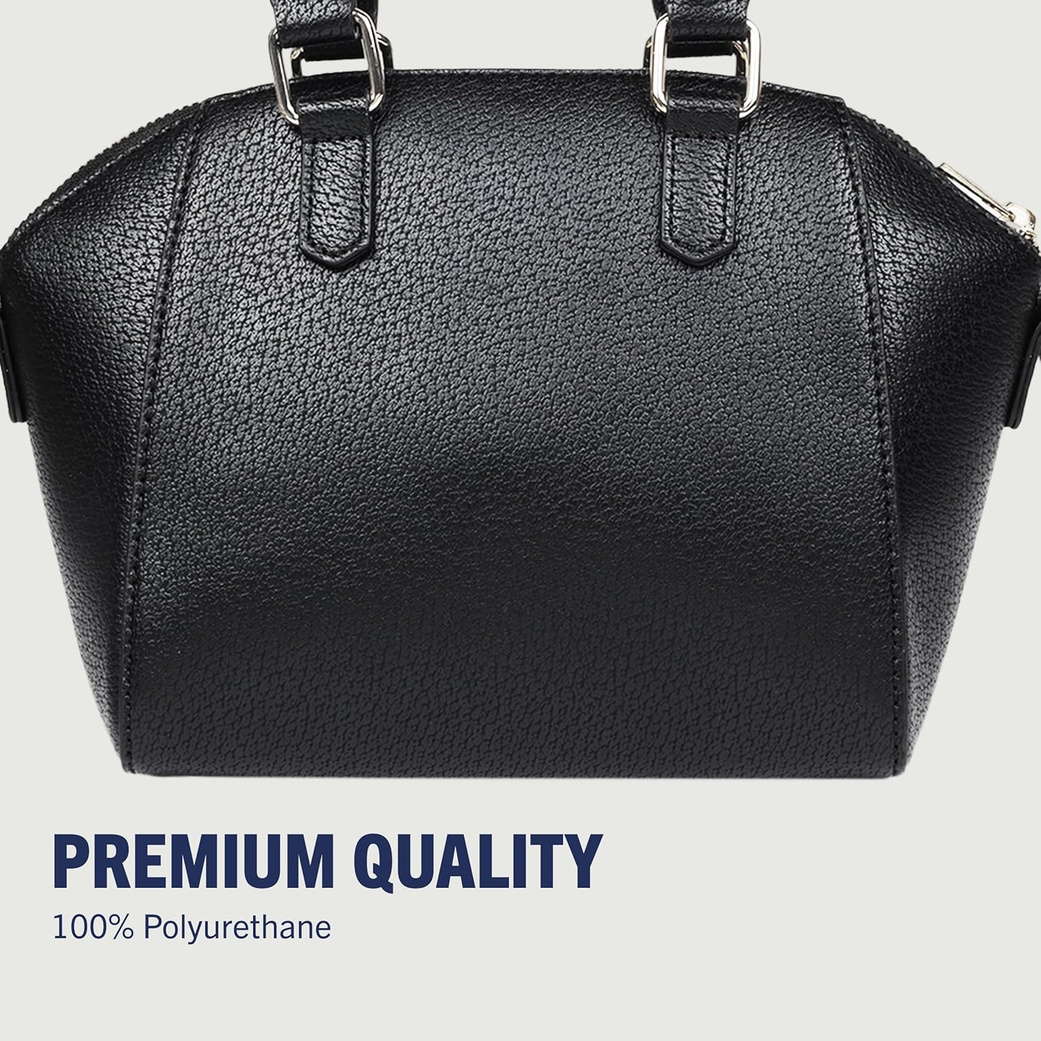 True Religion Satchel Bag, Retro Horseshoe Mini Purse with Oversized Logo, Detachable Strap and Gold Hardware, Black - Image 5