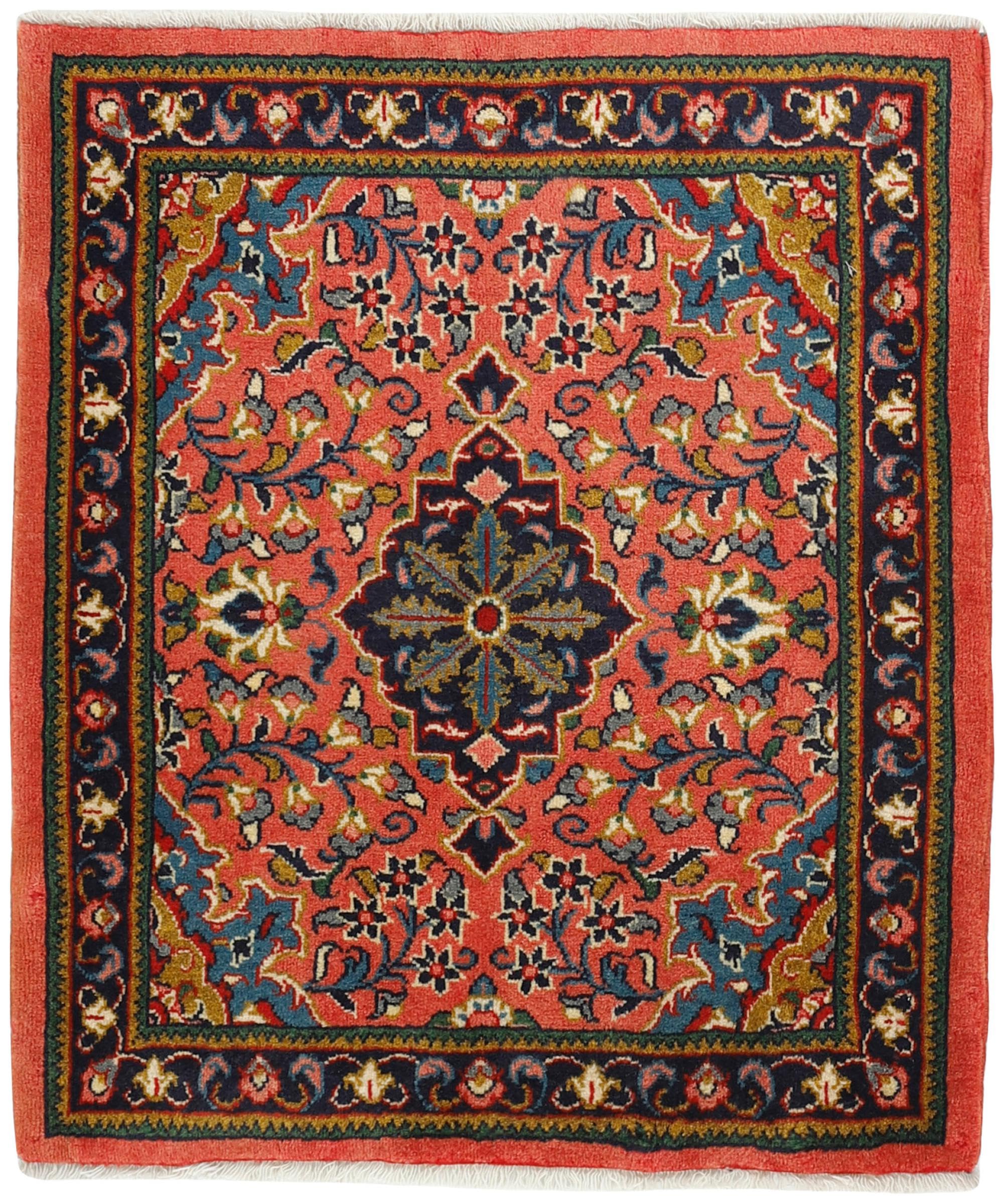 Tapis Sarough 68x81 noué main tapis d'Orient laine Inde