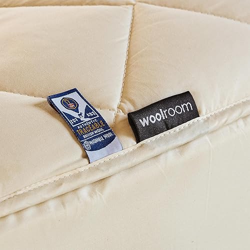 Miniatura 2 de Woolroom Protector de colchón hipoalergénico de lujo, tamaño Queen, 100% natural termorregulador de lana británica, promueve la higiene del sueño y
