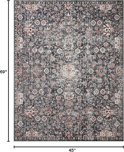 Miniatura 2 de Loloi II Cassandra Collection CSN-03 - Alfombra decorativa de 3 pies y 9 pulgadas x 5 pies y 9 pulgadas, color carbónóxido