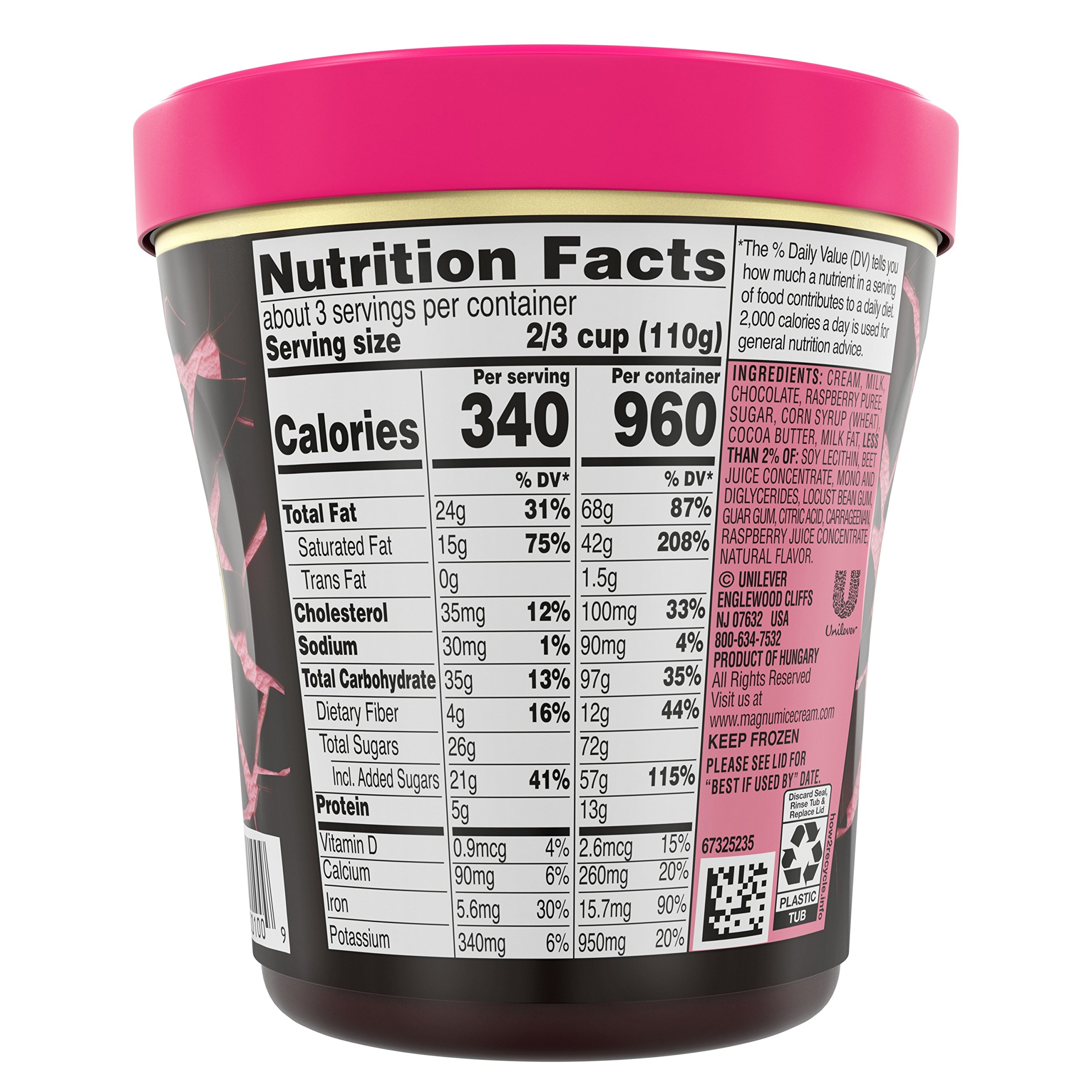 Magnum Dark Chocolate Raspberry Ice Cream 14 8 Oz Tub 8 Count Buy Online In Japan At Desertcart 77448433