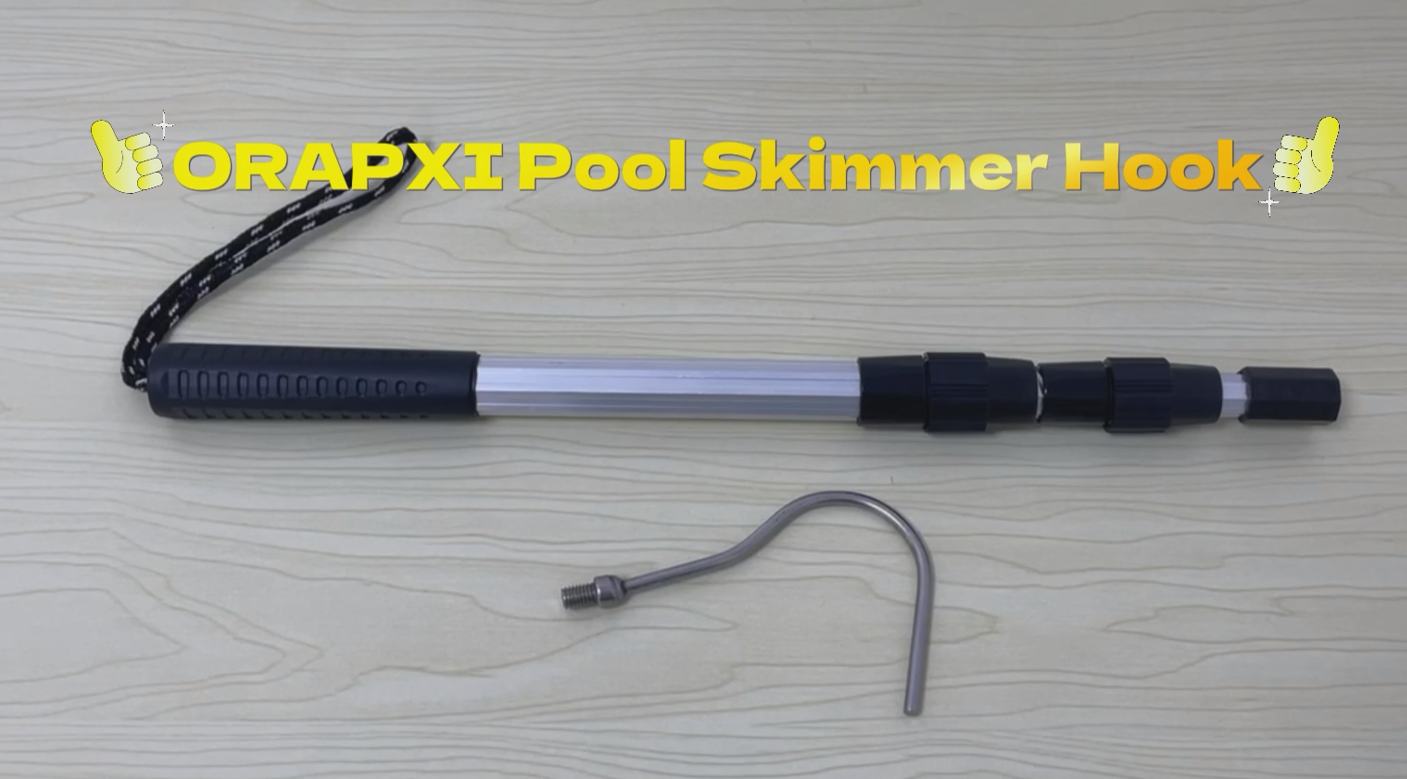 Pool Skimmer Hook Skimmer Basket Pole Collapsible Hook with Handle 39.7 Inch Pool Lid Basket Lift Tool Cleaning Tool Suitable for Baskets with Handle