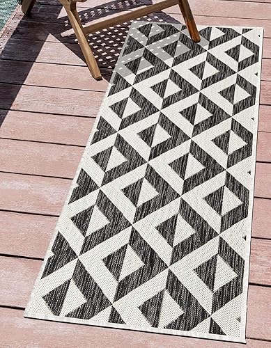 Vista 363 de Unique Loom Unique Loom Outdoor Collection - Alfombra de área - Napa (3 pies 3 pies, redonda, amarillo y aguamarina/amarillo)