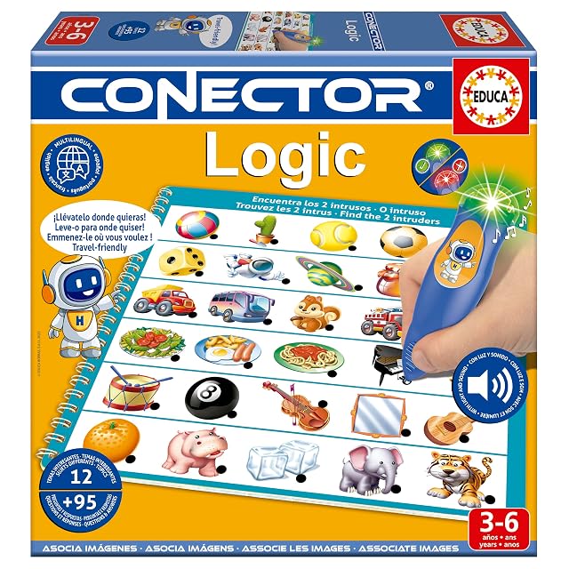 Educa - Conector Logic - Juego Educativo con más de 90 Preguntas y respuestas. 12 Temas Diferentes en Formato…