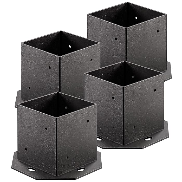 Buy Metty Metal 4×4 Post Base 4 Pcs Post Base Brackets,Inner Size 3.6