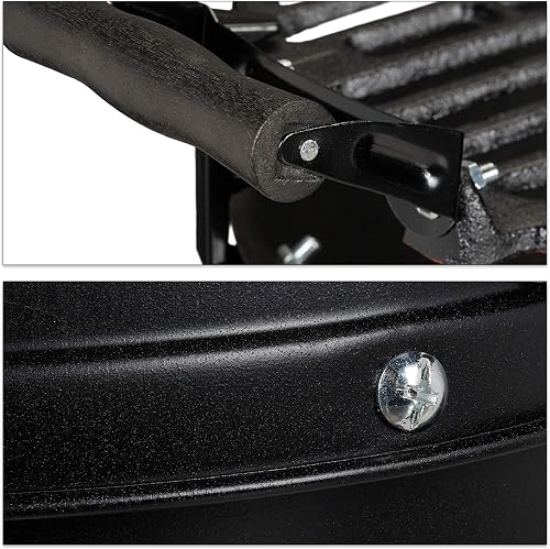 Relaxdays Barbecue tonneau, Fonte de Fer et Acier, réglable Hauteur, Portable, Charbon de Bois, Grillage d.35 cm,Noir - 9