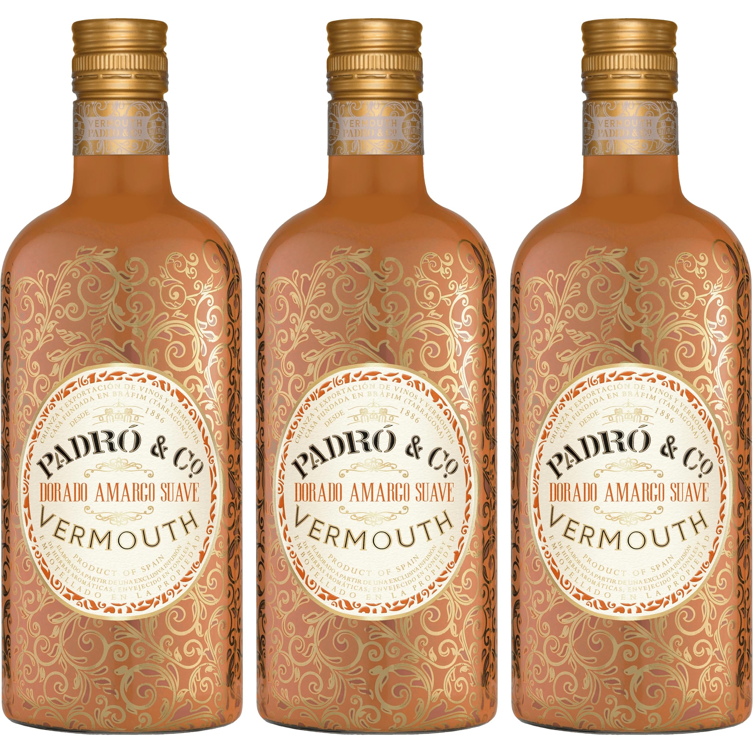 Padro & Co. Vermouth Dorado Amargo Suave Wermut süß Spanien inkl. FeinWert E-Book (3 x 0.75 l)