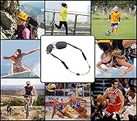Vista 10 de Correa ajustable para lentes (paquete de 3) – Correa de gafas de sol sin cola – Cordón de cuerda para gafas – Con paño de limpieza adicional