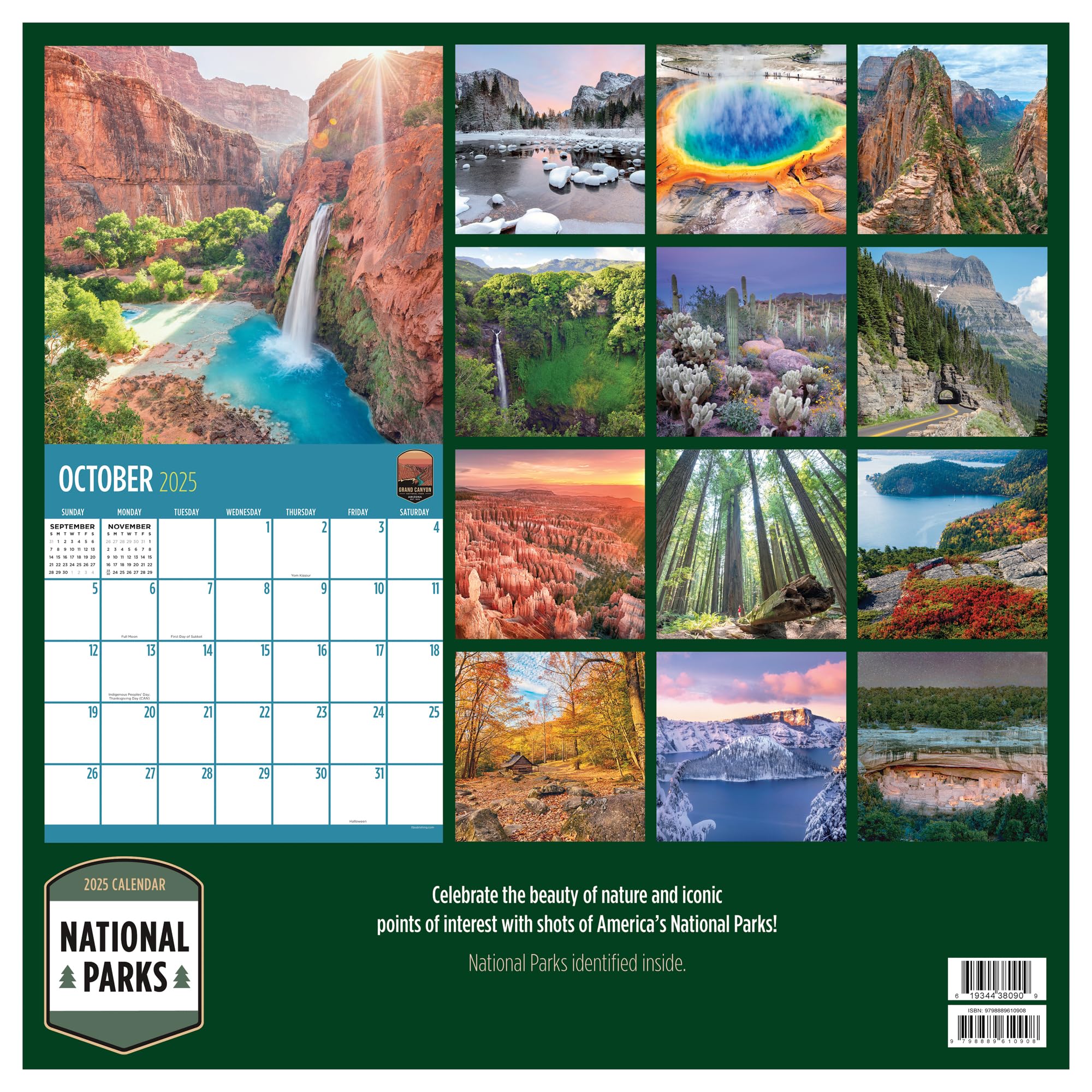 Tf Publishing 2017 Illustrated National Parks Calendar Year TF