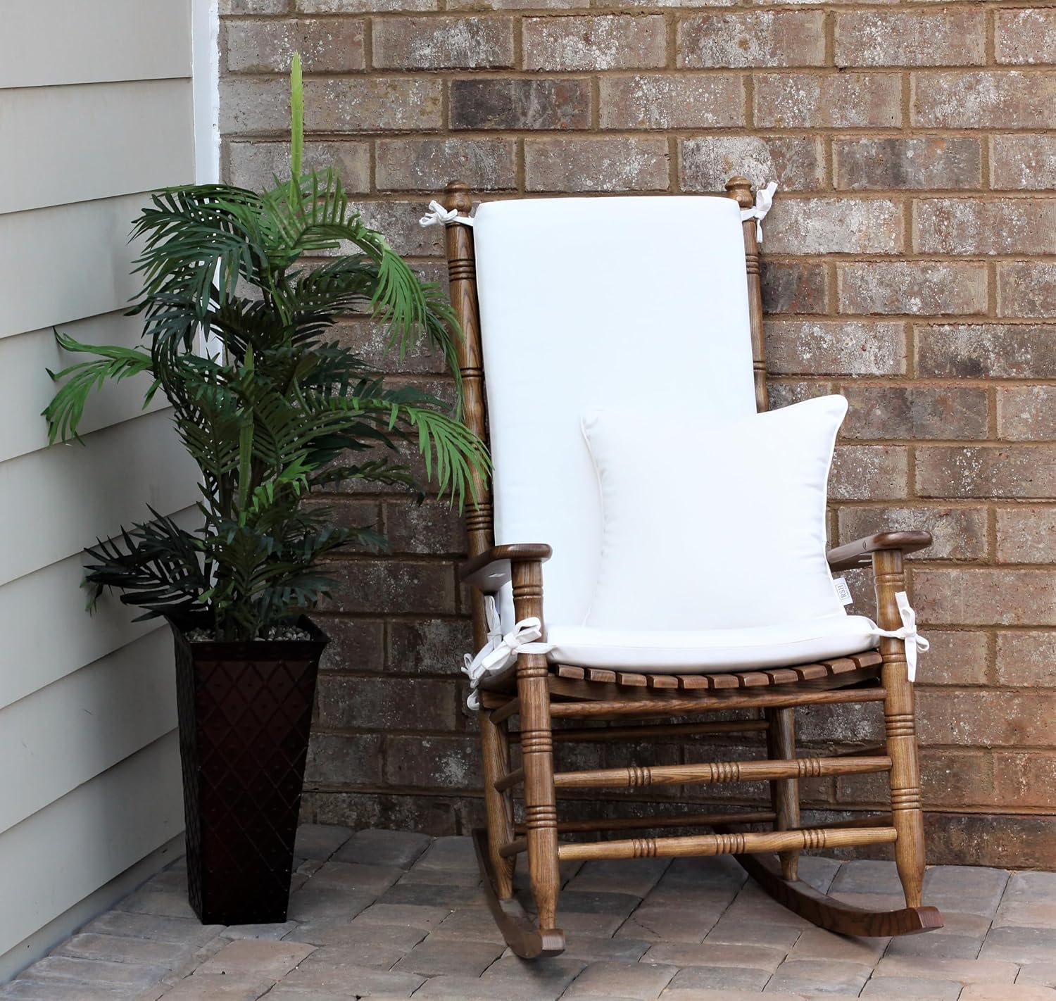 RSH Décor Sunbrella Tufted Rocker Cushion – 18" x 20" Seat Cushion with 18" x 24" Back, Fade & Water-Resistant, Indoor/Outdoor Chair Pad (Canvas Forest Green) - Made in USA