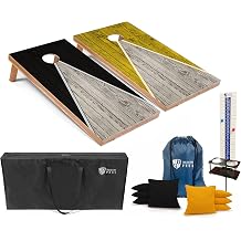 Tailgating Pros Pyramid Cornhole Board Set Score Keeper, Bean Bags, and Carrying Case- 4x2 Regulation Corn Hole Toss Game