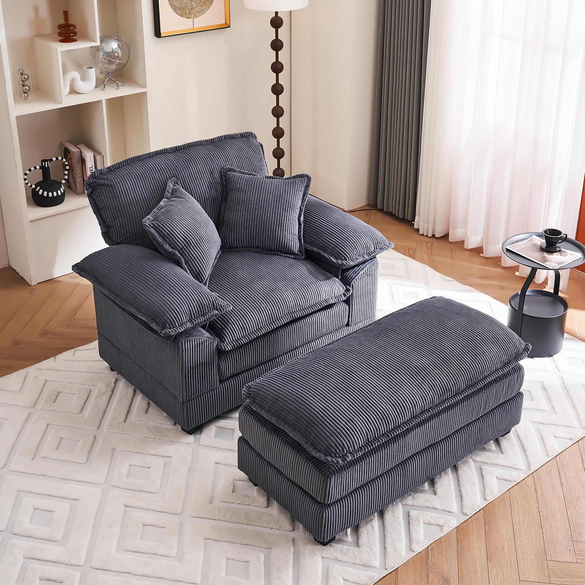 Amazon.com: ZX Design Oversized Chaise Lounge Chair with Ottoman