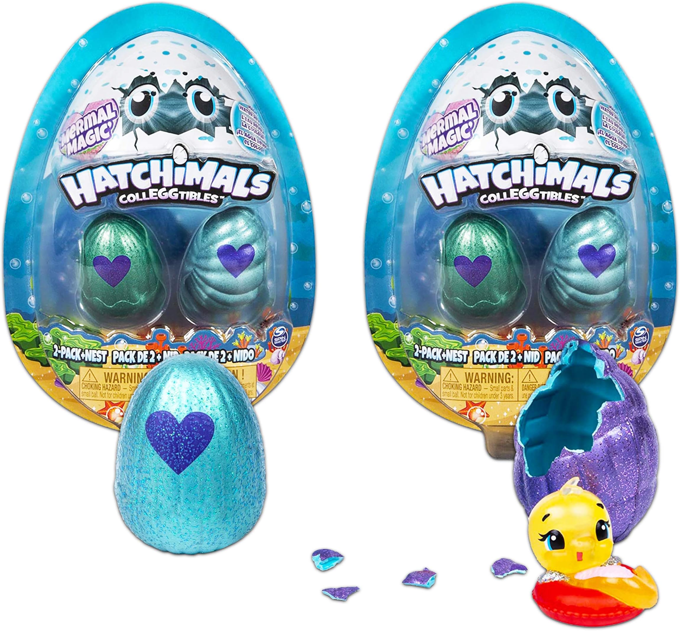 Hatchimals CollEGGtibles Playset Bundle - 4 Pack Hatchimals Mermal Magic Playset + Nests for Girls Hatchimals Blind Mystery Surprise Pack Collectibles