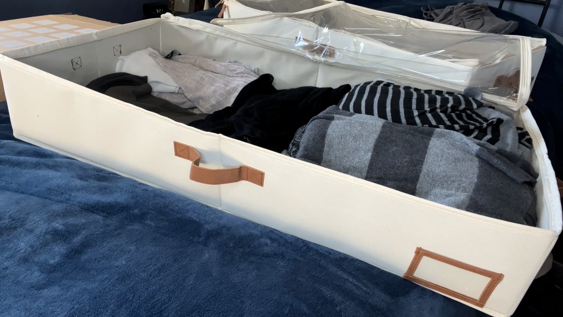 Relaxdays opbergbox onder bed, set van 2, 50 liter