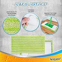 Vista 5 de KEEPOW Almohadillas reutilizables para trapeador compatibles con Swiffer Sweeper – Recambios de limpieza de pisos de microfibra lavables para uso