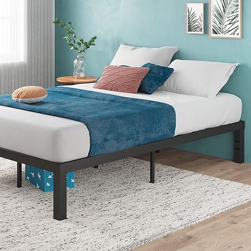 Miniatura 19 de Plataforma de metal, marco para cama Zinus Quick Lock 16 pulgadas, base para cama, no necesita caja de resortes, Acero, Negro