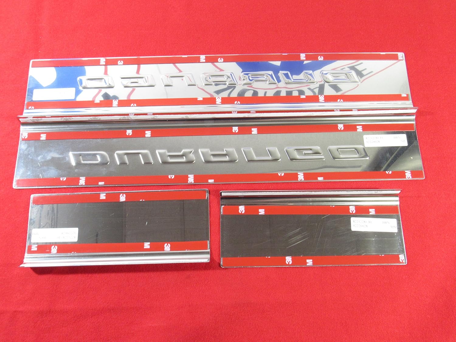 Mopar 82212281 Door Sill Guards Stainless Steel, Set of four, Durango logo