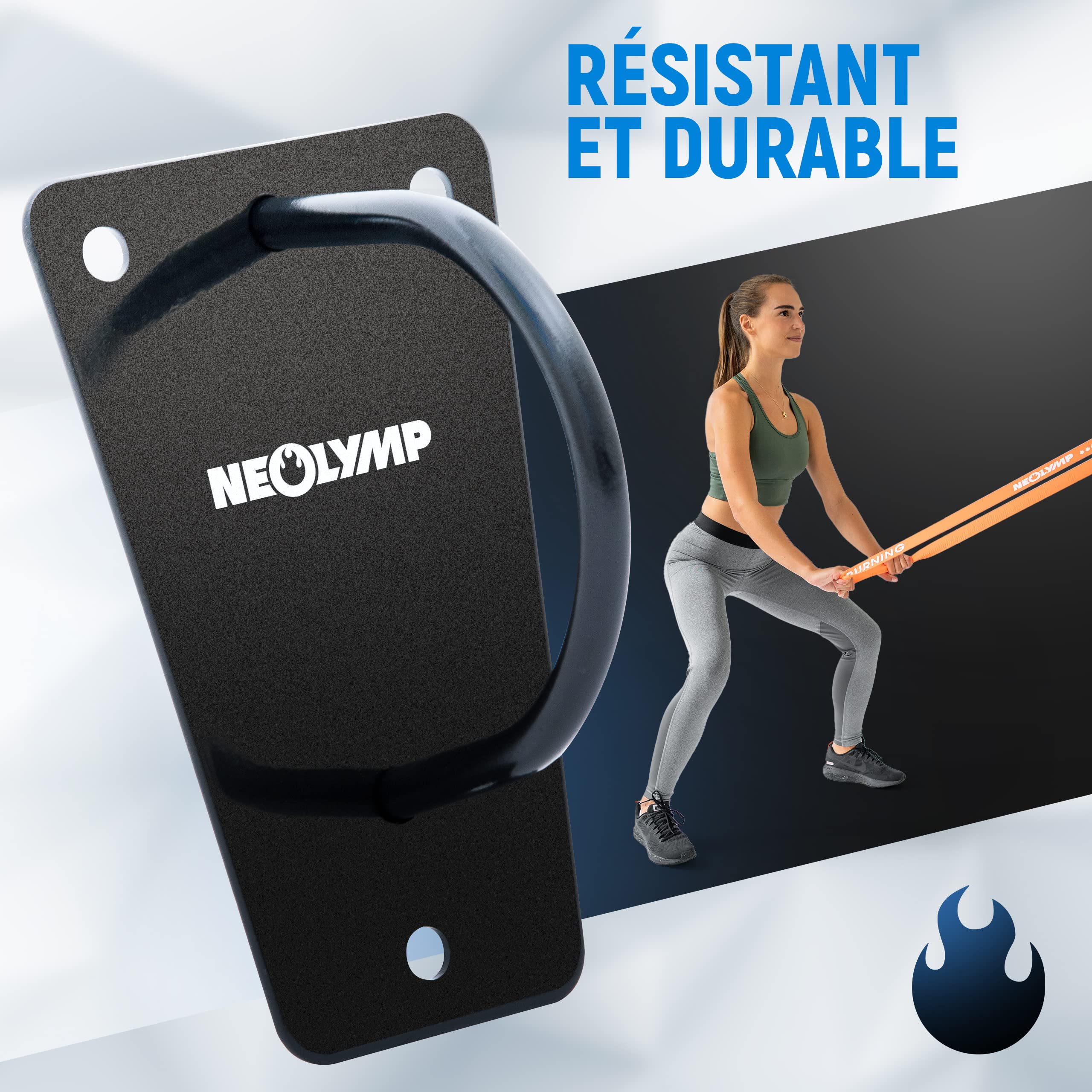 NEOLYMP Prime Support Mural en Acier Inoxydable I Charge jusqu'à 200 KG I Support Plafond pour Sling Trainer