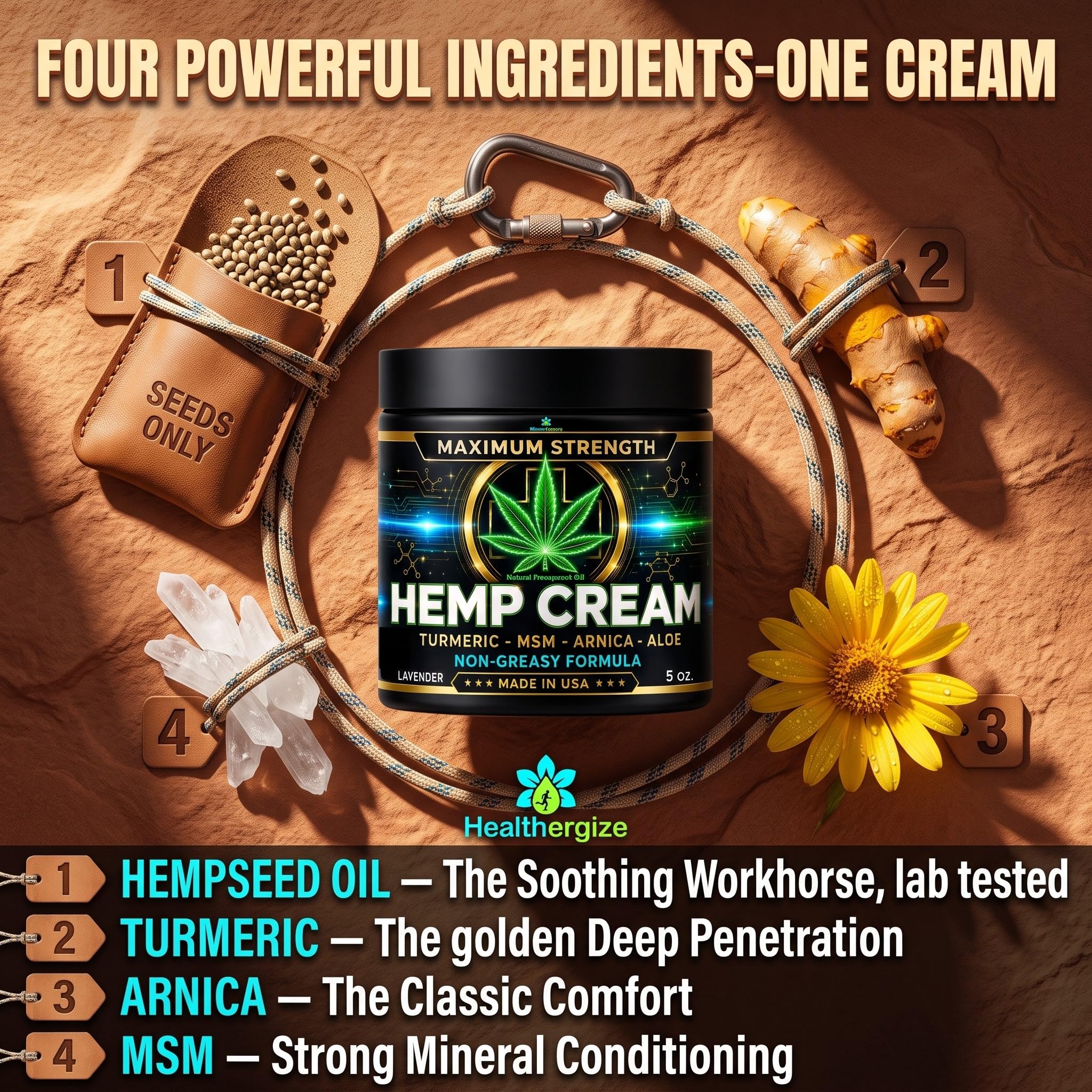 Hemp Cream Maximum Strength for Muscles & Joints with Hempseed Oil, 5 Oz — Amazon image 3