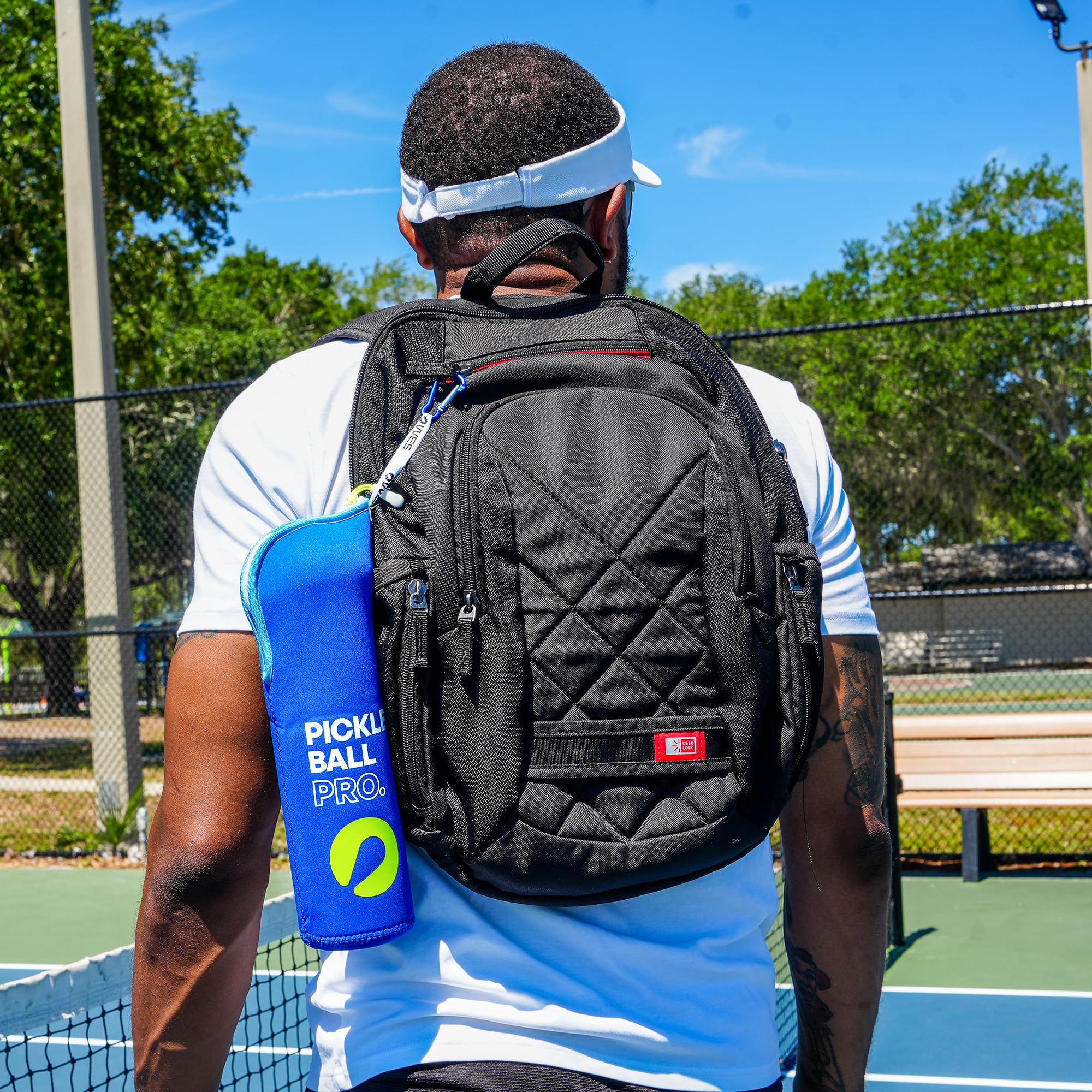 WES - Supporto a sfera da pickleball | Borsa a sfera da pickleball con gancio in metallo per recinzione e zaino, regali pickleball