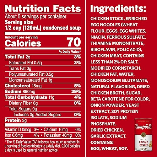 Miniatura 36 de Campbell's Sopa condensada de fideos de pollo caseros, lata de 10.5 onzas