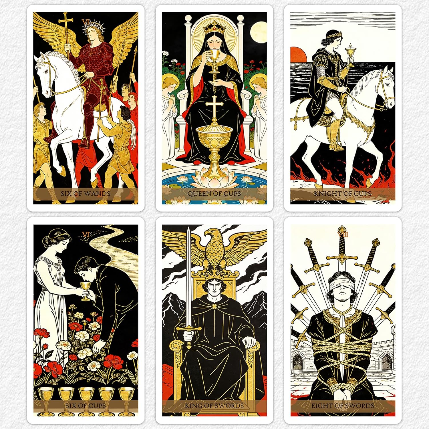 Pacify Classic Tarot Deck, 78-Card Traditional Tarot Cards with Meanings & Guide Book, Vintage Tarot Cards for Beginners & Divination