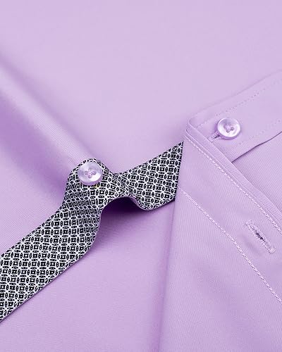 Miniatura 5 de Alimens & Gentle - Camisas de vestir con bolsillo y manga corta, de color liso y sin arrugas, estilo casual con botones, para hombres