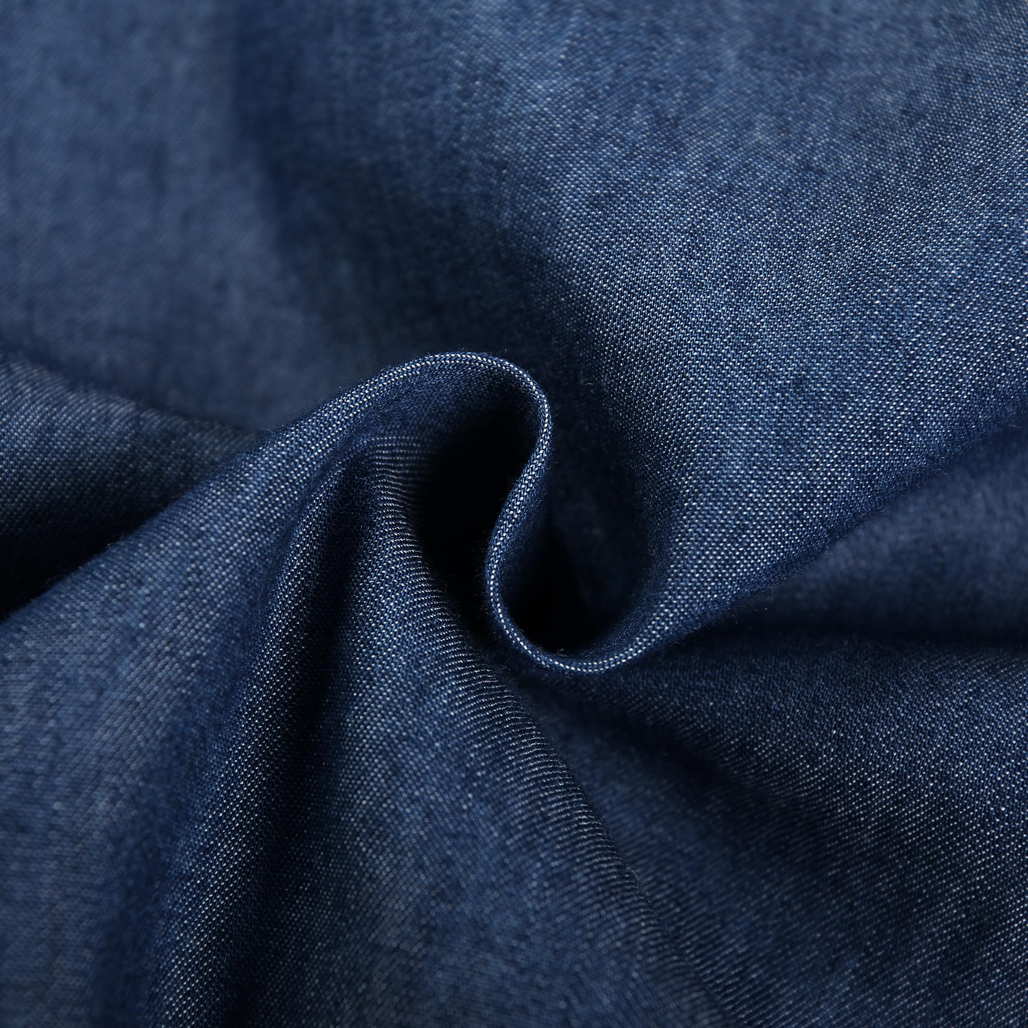 Camisa vaquera para hombre, de algodón elástico, con botones, estilo occidental, informal, con solapa