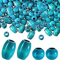 Vista 16 de WILLBOND 130 cuentas de madera de macramé sueltas con agujero grande de 0.394 pulgadas (0.394 in) para kits de fabricación de macramé, suministros