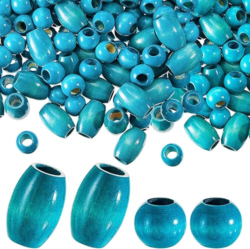 WILLBOND 130 cuentas de madera de macramé sueltas con agujero grande de 0.394 pulgadas (0.394 in) para kits de fabricación de macramé, suministros