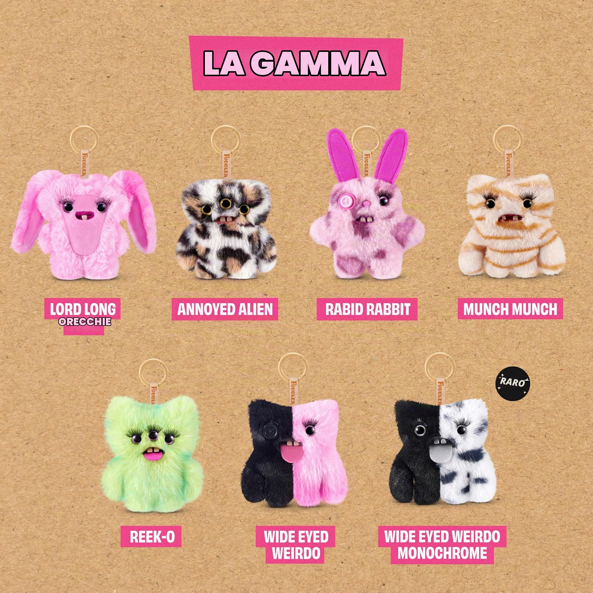 Fuggler Baby Baddies Fugg Peluche da collezione di 13 cm (6 PACK) di ZURU, con divertente design di mostro brutto con atteggiamento feroce