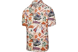 FOCO Clemson Tigers NCAA Men's Thematic Stadium Print Button-Up Shirt