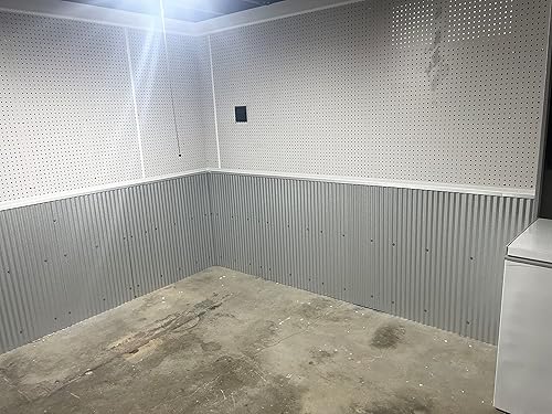 Miniatura 2 de Revestimiento de metal corrugado (Galvalume, rollo de 10 pies), paneles plateados para pared (estaño Dakota)