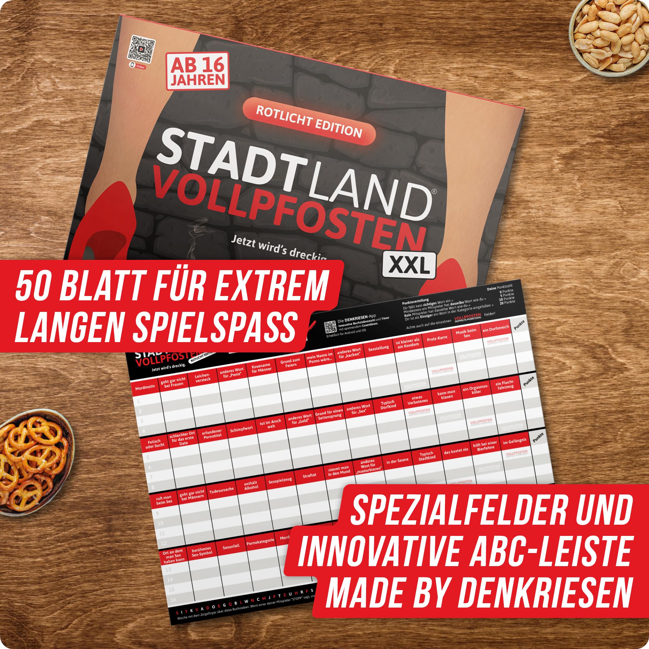 DENKRIESEN - Stadt Land VOLLPFOSTEN® - Red Light Edition - 'Jetzt wird's dirty' - From 16 Years - A3, Multicoloured, DIN A3 - Image 4