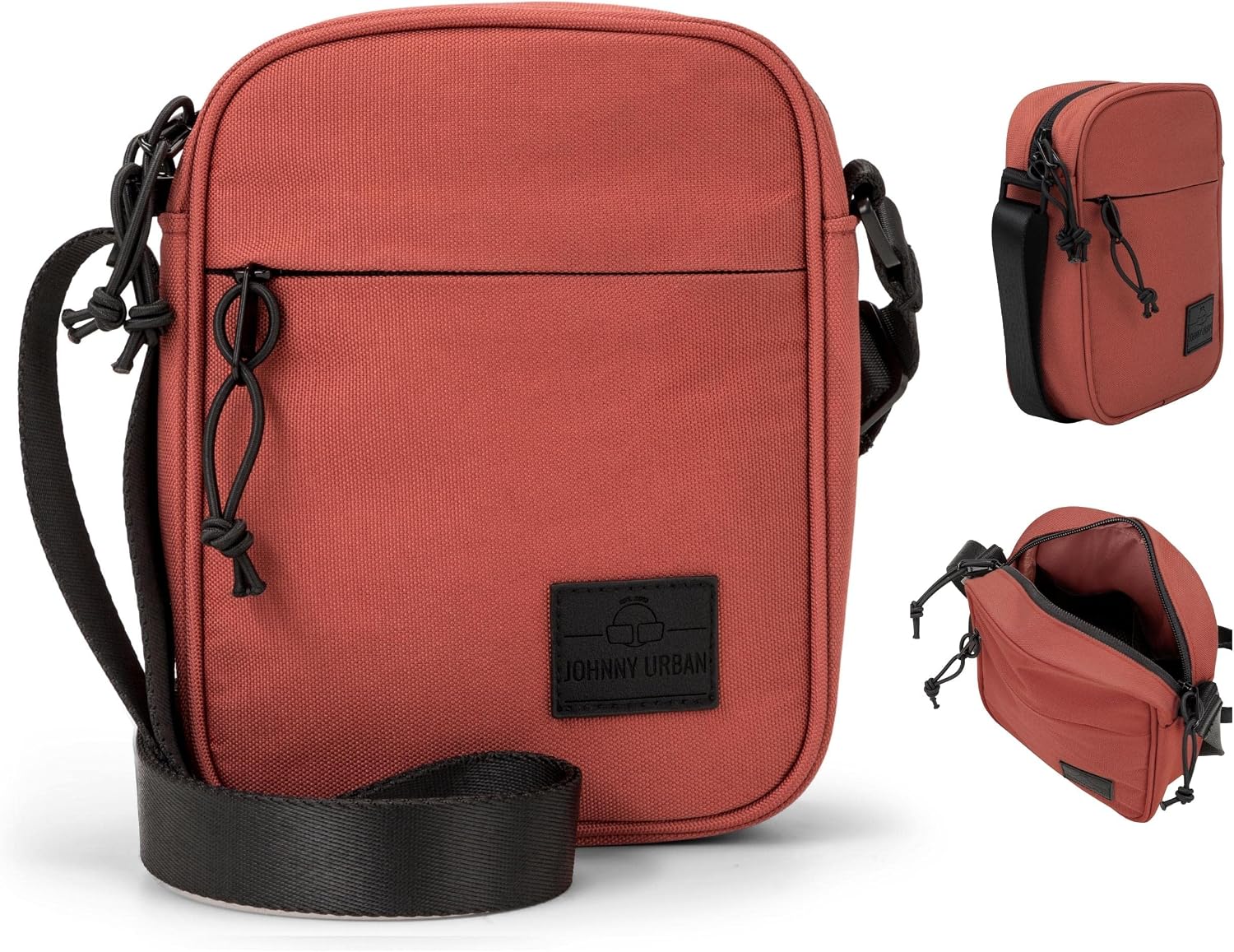 Messenger Bag Men & Women Small Red - JOHNNY URBAN"Luis" Shoulder Bag Made of Recycled PET Bottles for Leisure, Festivals & Travel