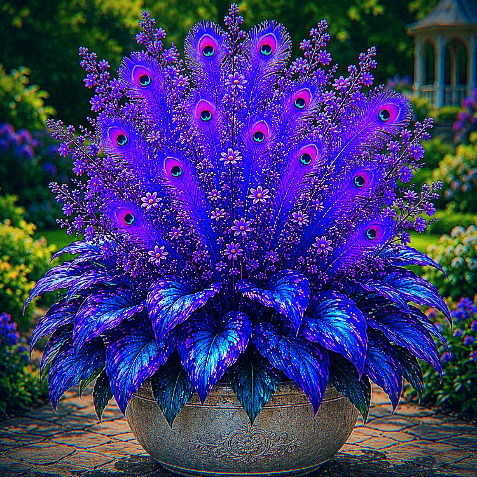 Fast Growing Peacock Flame Hosta Plants for Beautiful Garden Displays-6 Bulbs-A