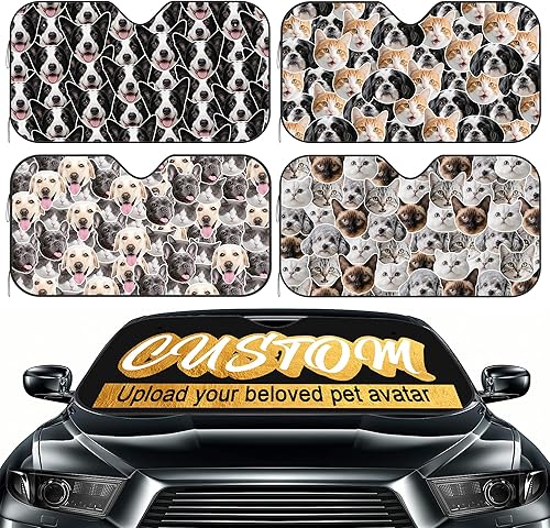 Miniatura 10 de Parasol personalizado para parabrisas de automóvil 2025, parasol personalizado para ventana de automóvil, añade tu foto, texto, logotipo, protector