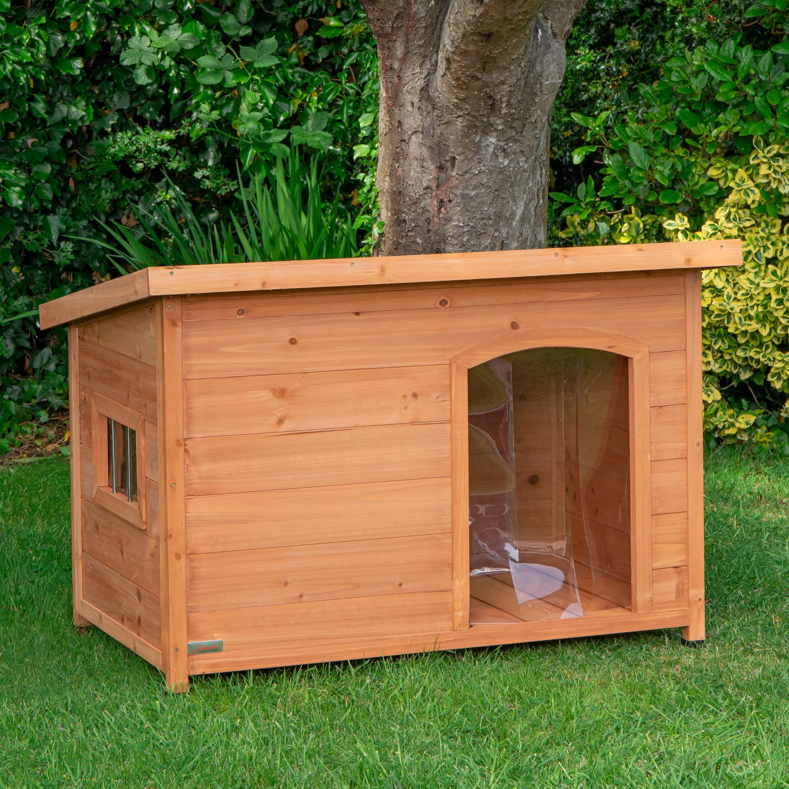 Samuel ALEXANDER 82cm x 1.16m Large Outdoor Garden Wooden Dog House Kennel with Window