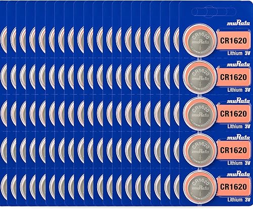 Murata Batería CR1620 DL1620 ECR1620 3V Litio Moneda Celda (100 Baterías)