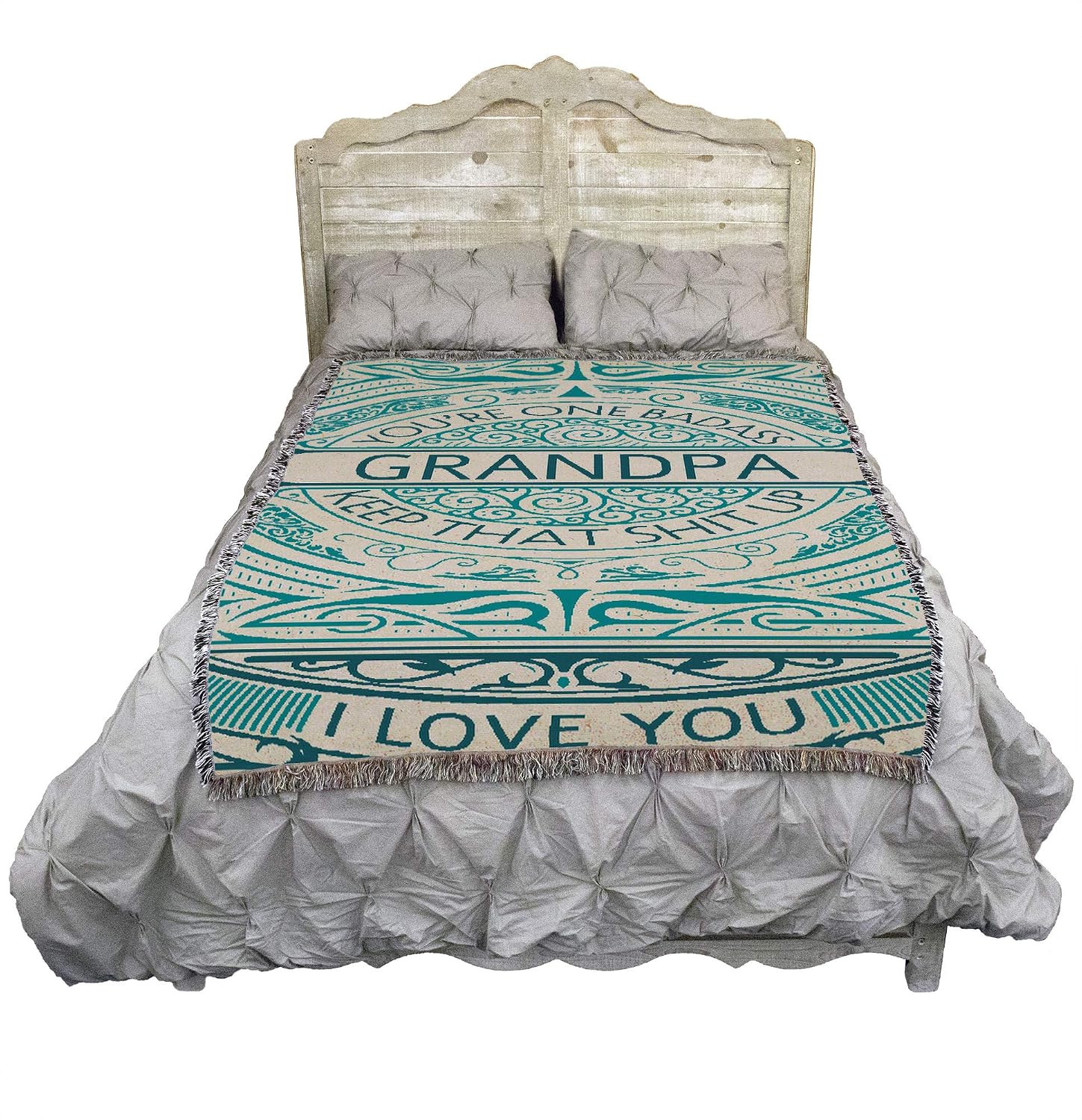 Pure Country Weavers You're One Grandpa Blanket - Gift Tapestry Throw Woven from Cotton - Made in the USA (72x54)