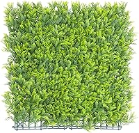 Vista 23 de E&K Panel de valla de plantas artificiales de 20 x 20 pulgadas, hojas sintéticas, césped, panel decorativo para interiores y exteriores