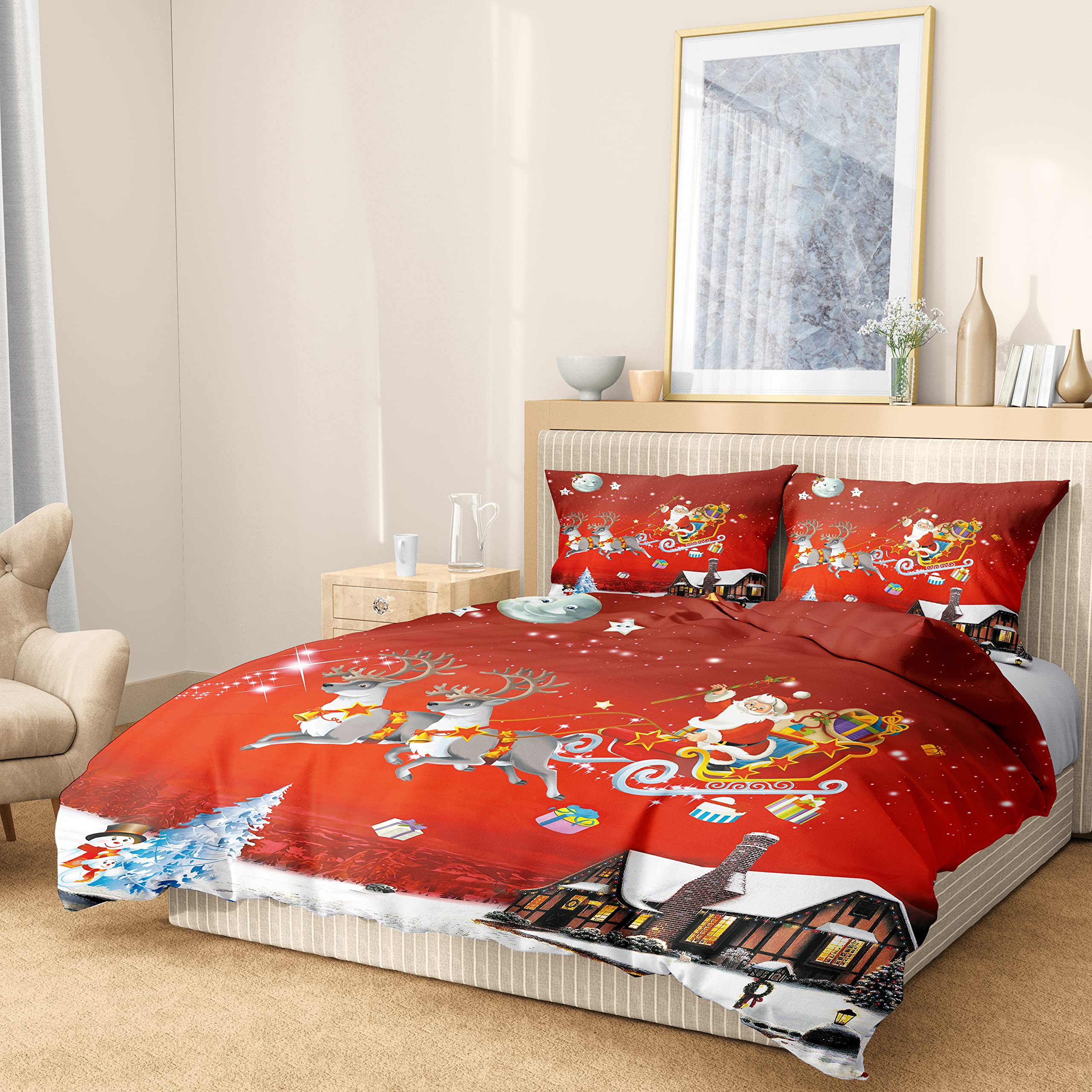 Federe 80x80 Cm Biancheria Da Letto HOMHOMHA Marmo Blu - Copripiumino 135x200 Cm Federa 80x80 Cm, Microfibra - 3