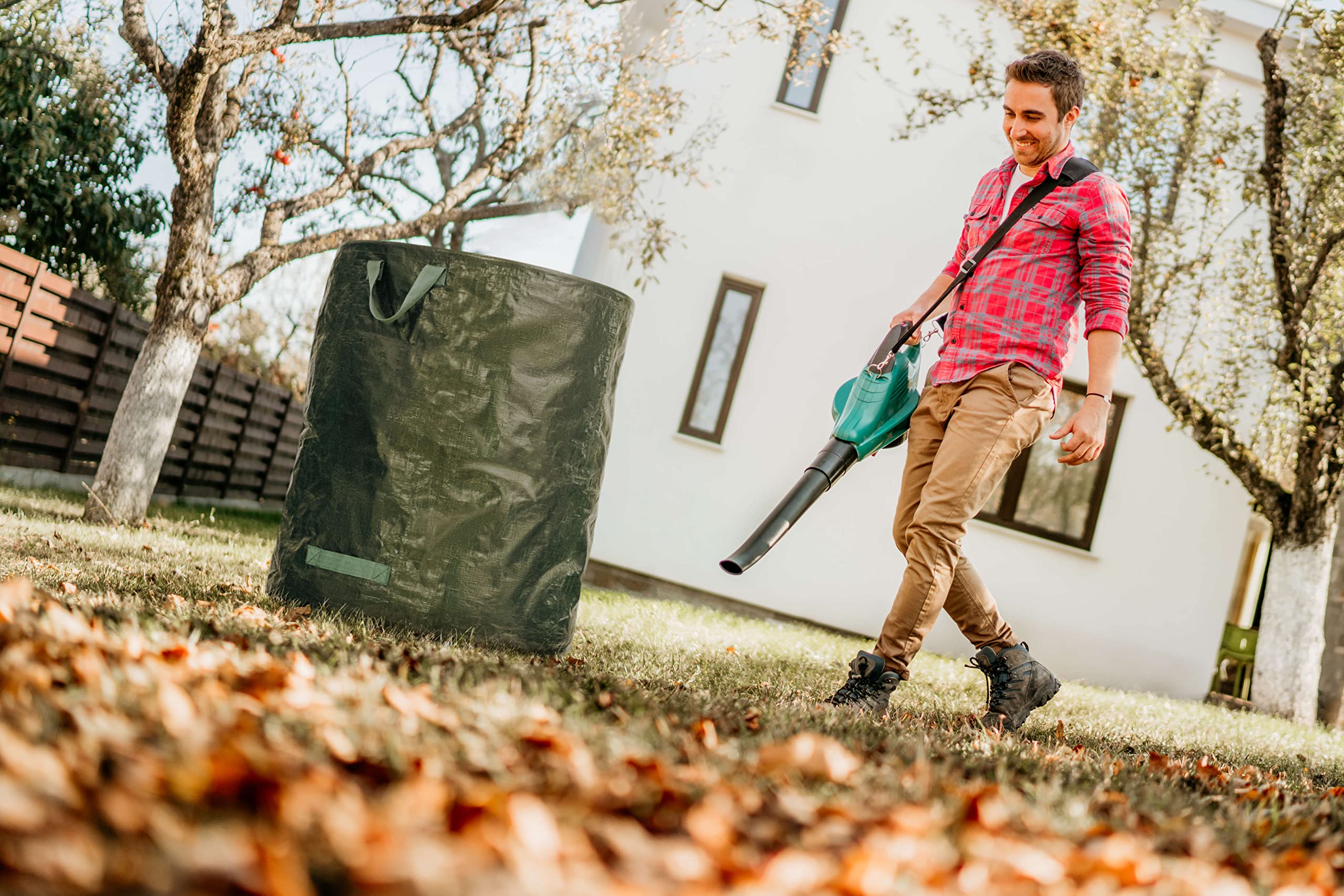 4x 272 Litres Sac de Jardin Stable | à Feuilles et Déchets Verts | Pliable, Grand, Robuste en Toile de Polypropylène 150g/m² (4x 2