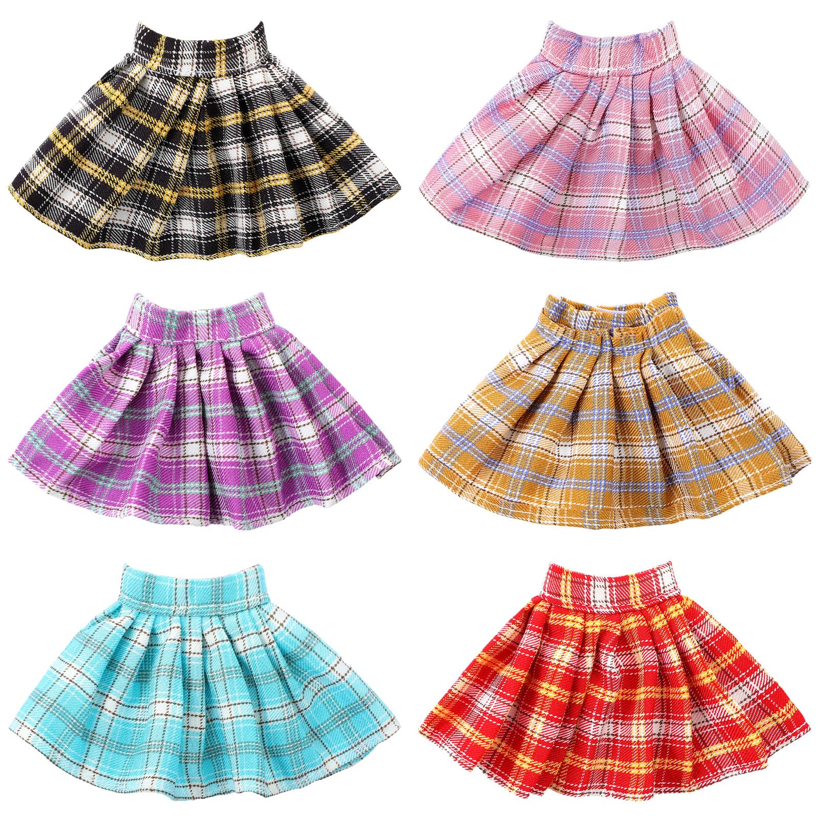 Fourluoo 6 Pcs Spring Doll Clothes 11.8 Inch Fashion Doll Outfits Pants Dresses Skirts Sweet for Xmas Fall Birthday Gifts(Charming Style)