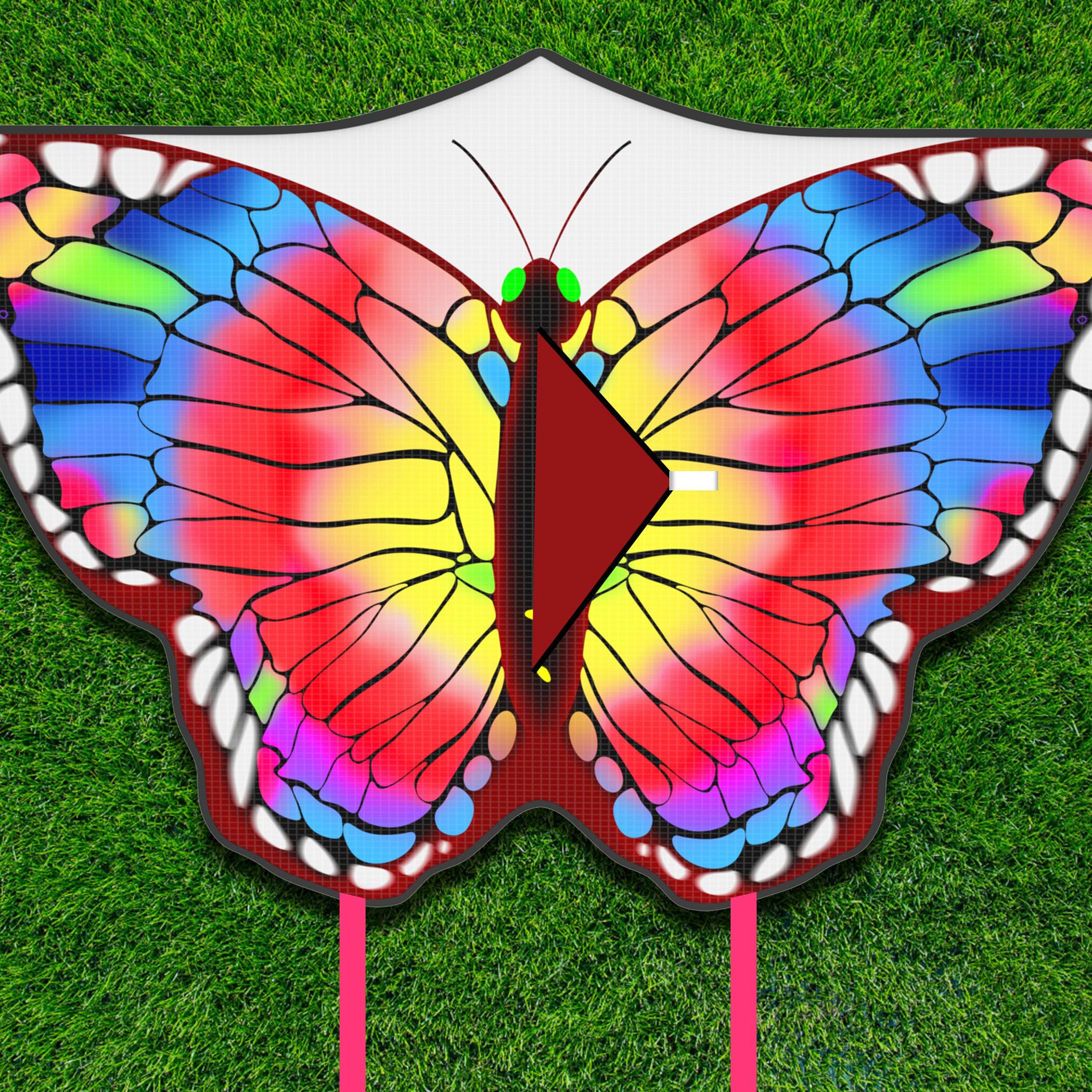 Butterfly Kite for Kids 4-8 8-12, Kid Kites Easy to Fly, Colorful Kite for Adults & Beginners, Beach Park Outdoor Activities, Easter Gift for Kid Boys & Girls(Purple and Yellow)
