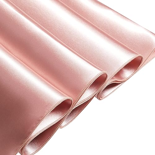 Miniatura 7 de Counfeisly - 12 caminos de mesa de satén de oro rosa de 12 x 108 pulgadas elegante y suave decoración de mesa de tela sedosa para bodas banquetes