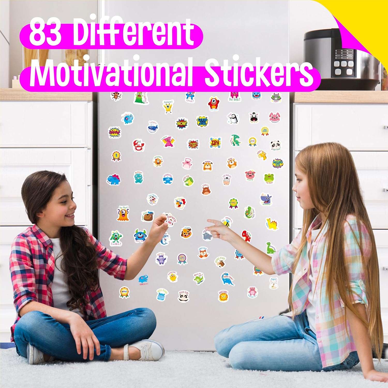 Magnetic I Did It Reward Chart, Behavior Reward Chart System with 30 Perforated Sheets Plus 2960+ Motivational Stickers Fridge Daily Schedule Chore Chart to Motivate Good Habits & Responsibilities thumbnail