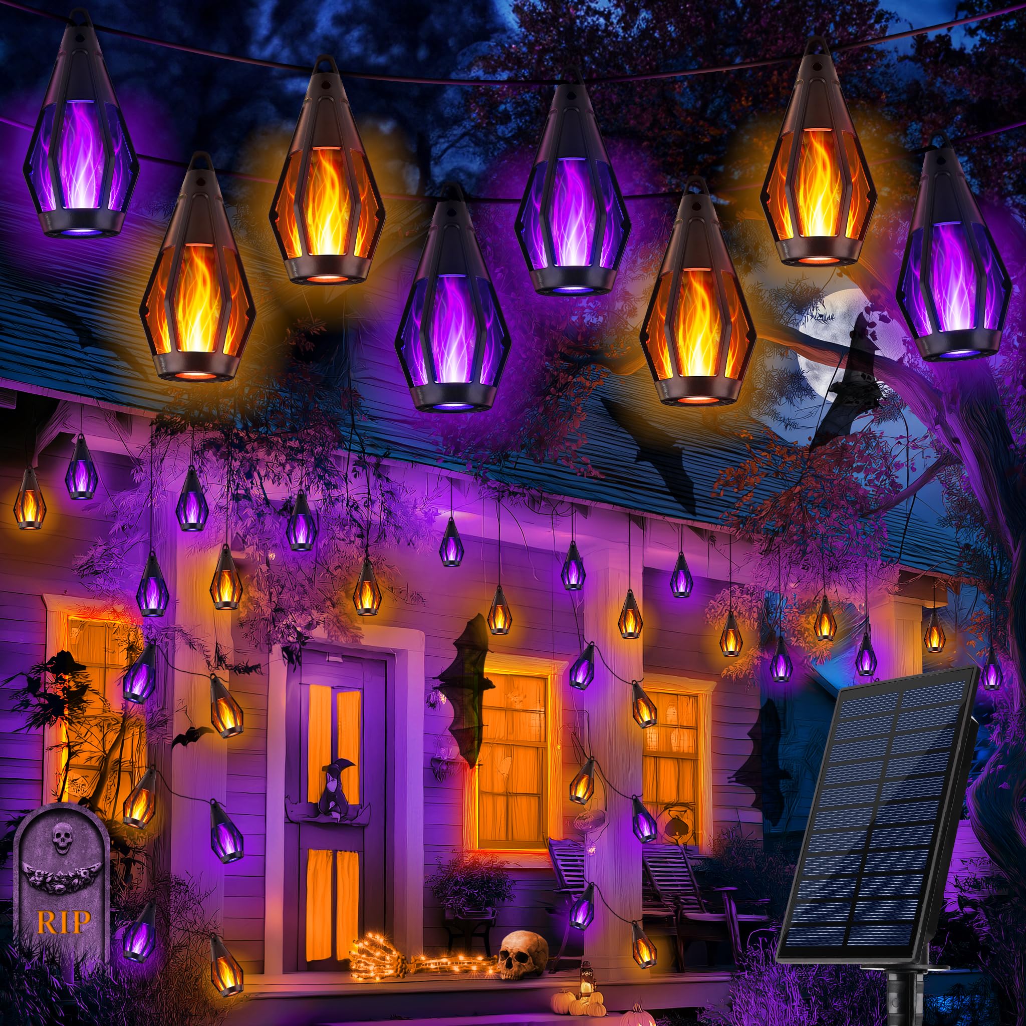 Luces Halloween Exterior, Proyector Halloween Exterior Con 10 Colores