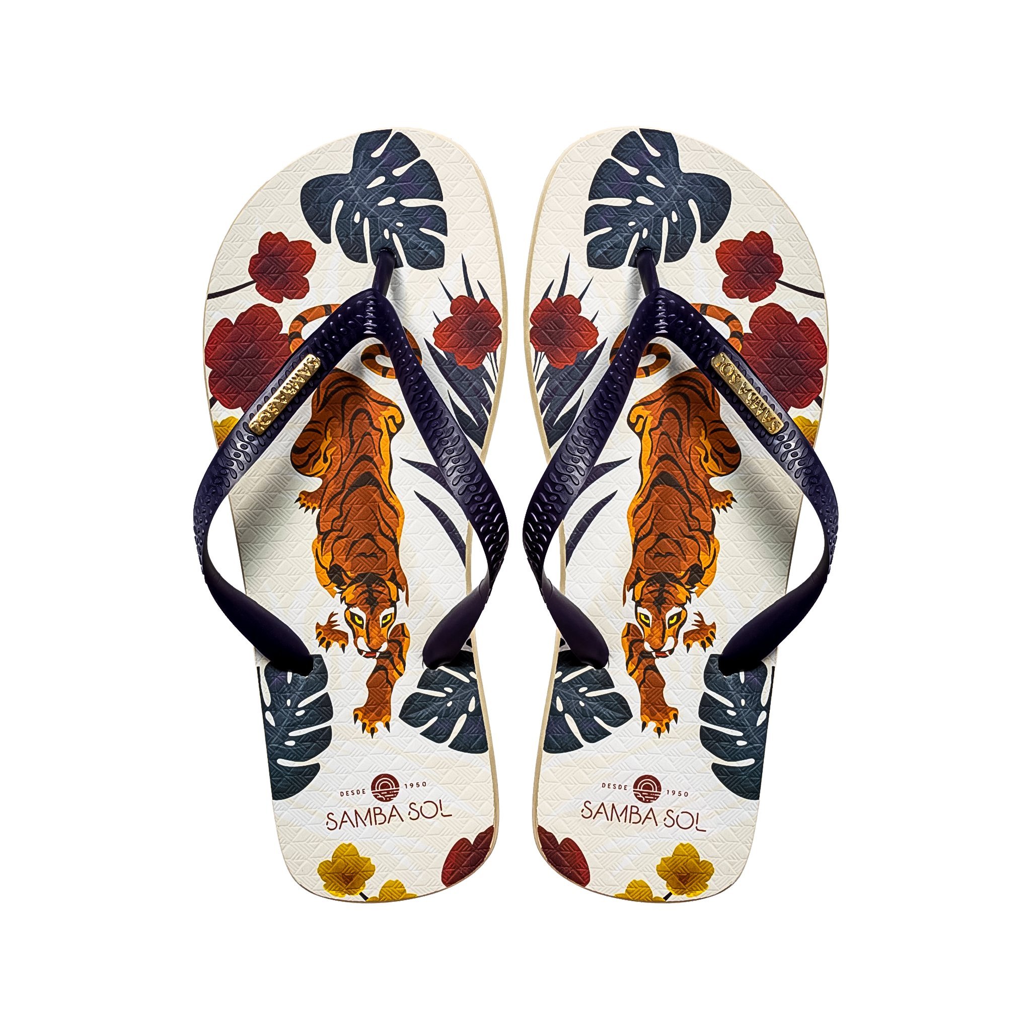 Samba Sol Men's Fashion Collection Flip Flops - Tiger
