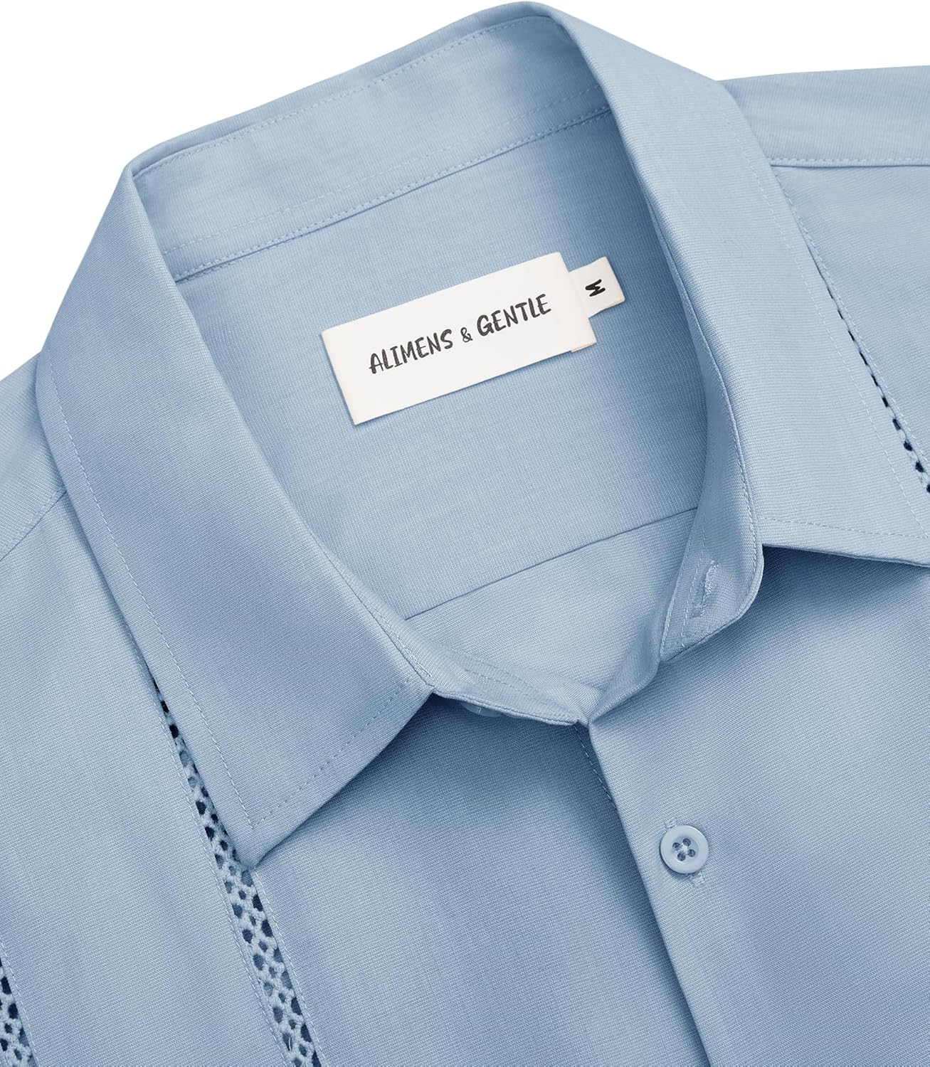 Alimens & Gentle Mens Cuban Guayabera Shirt Button Down Long Sleeve Summer Beach - Image 6